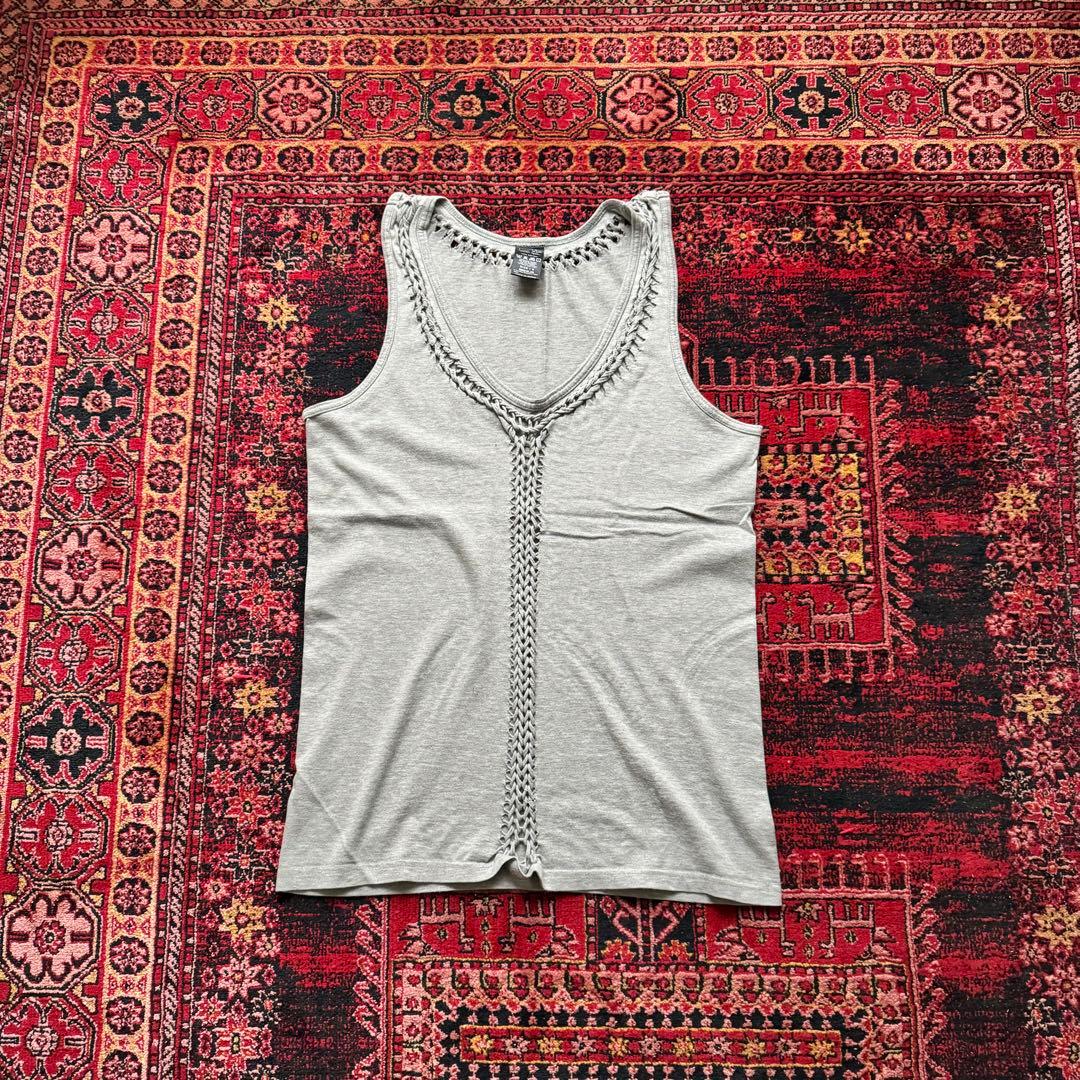 07ss ナンバーナイン 編み込み タンクトップ サイズ2 グレー