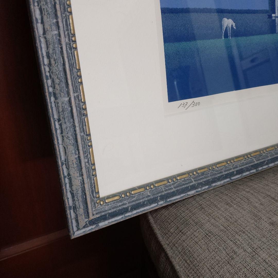 【美品】松浦敬文 　「水辺の城」　シルクスクリーン 　リトグラフ　特注額装