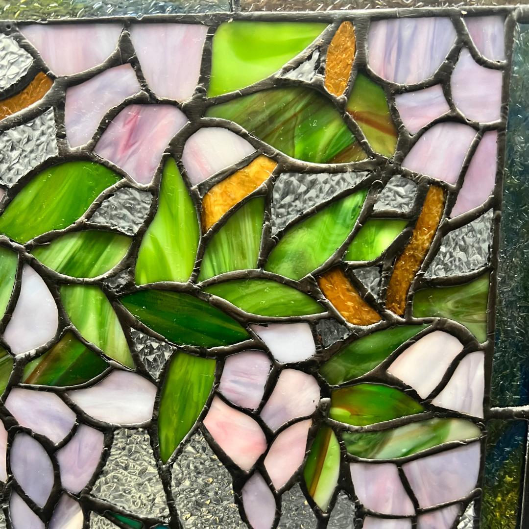 西洋アンティーク　大　ステンドグラス　縦　54cm×横　35cm