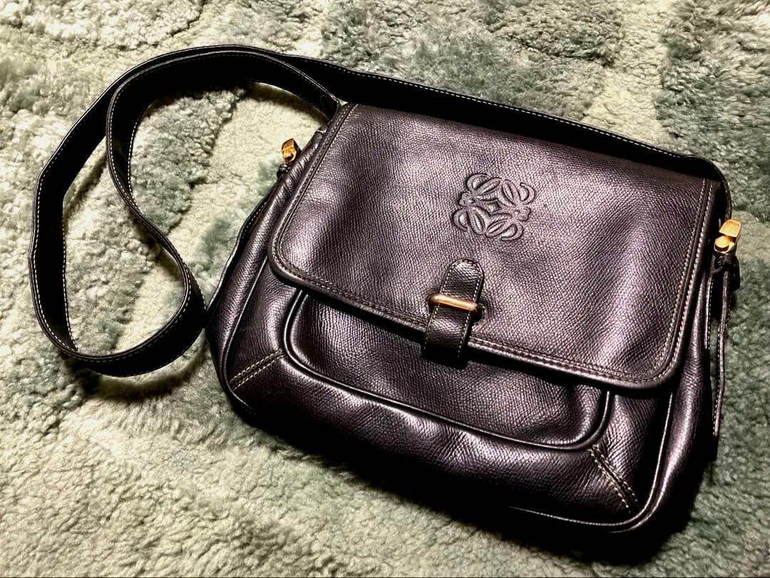 【再値下げ】 美品 LOEWE ロエベ アナグラム ショルダー レザー