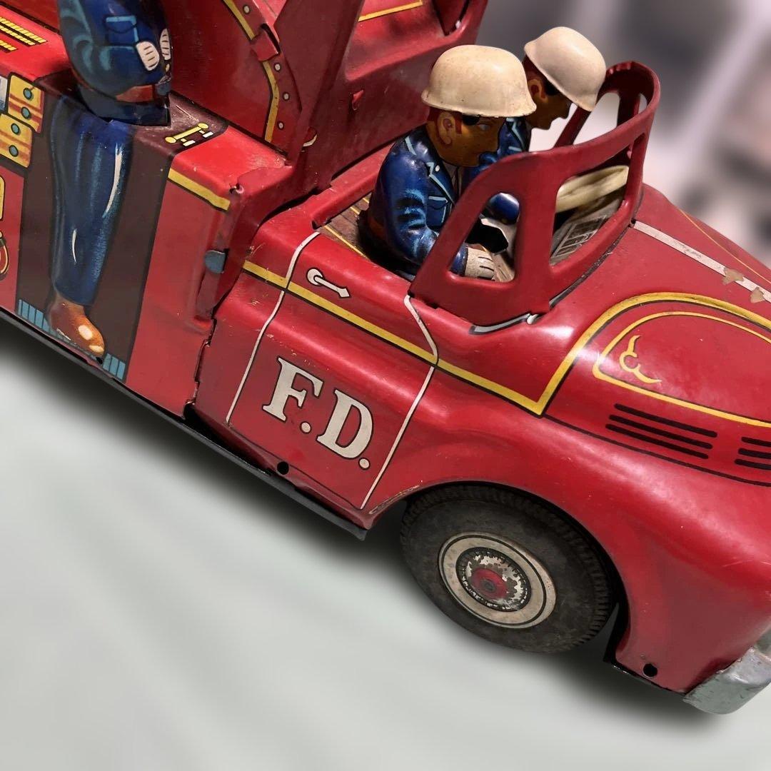 ジャンク 箱無 ヨネザワ玩具 消防車 ブリキ