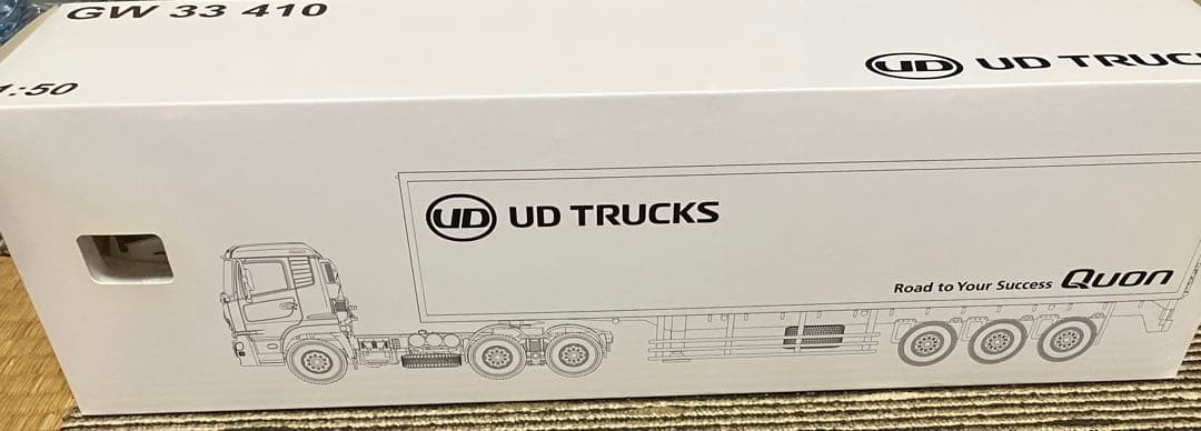 1/50Quon ホワイト トレーラー ミニカー