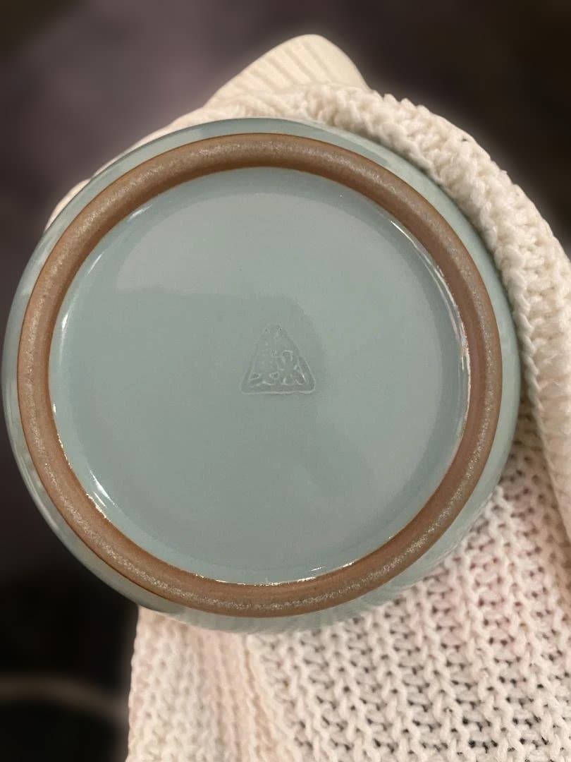 【諏訪蘇山】花入 陶器 青瓷