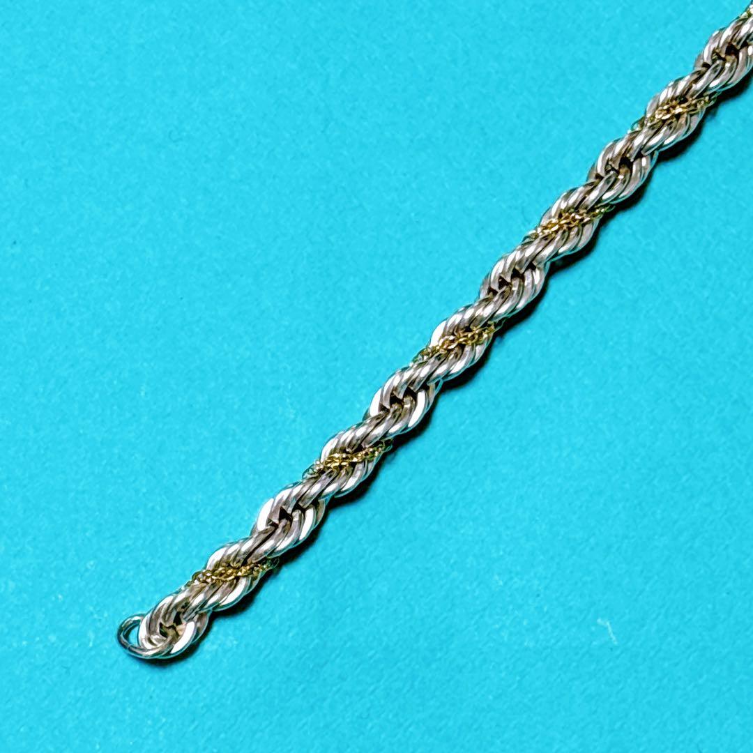 【美品】18.3cm ティファニー ツイストコンビブレスレット 925/750
