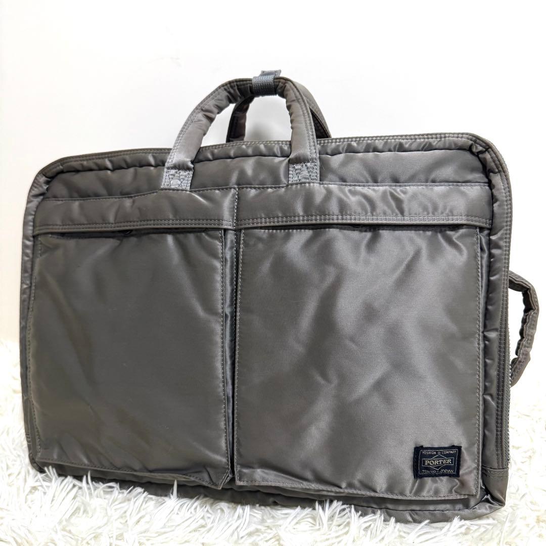 PORTER タンカー 2way ビジネスバッグ リュック　大容量　グレー