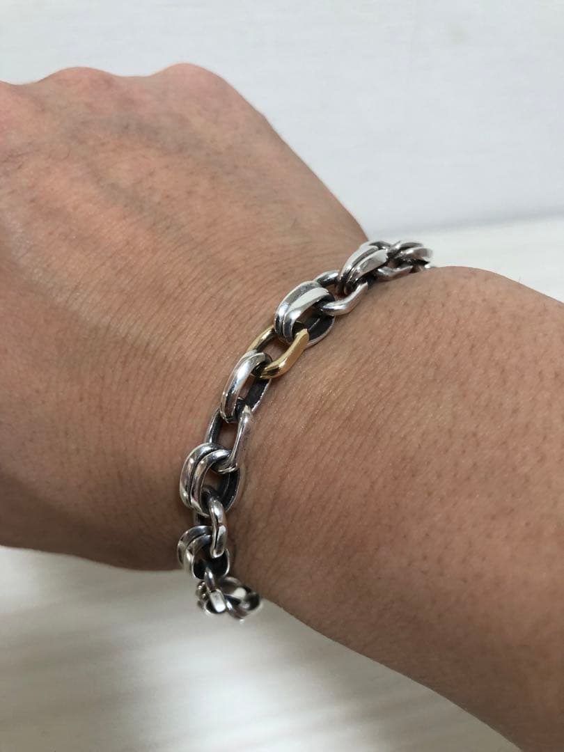 MOTO ハンドメイドチェーンブレスレットK18