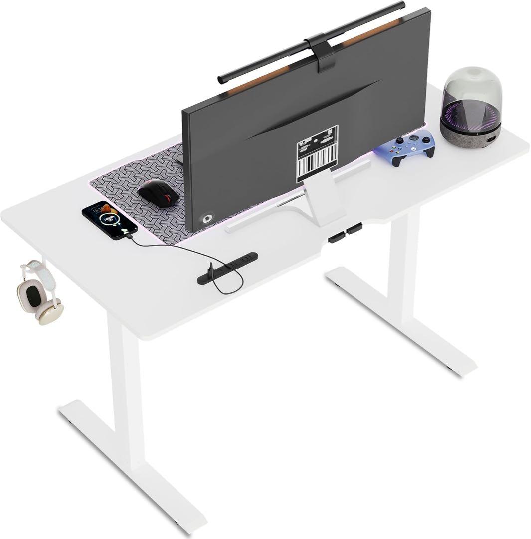 ゲーミングデスク 電動 昇降式デスク パソコンデスク 勉強机 コンセント 新生活