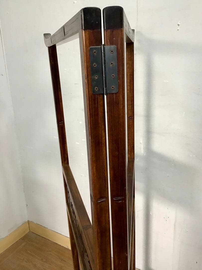 よかじー☆管218☆珍品☆軽井沢彫☆衣桁☆着物ハンガー☆竹模様