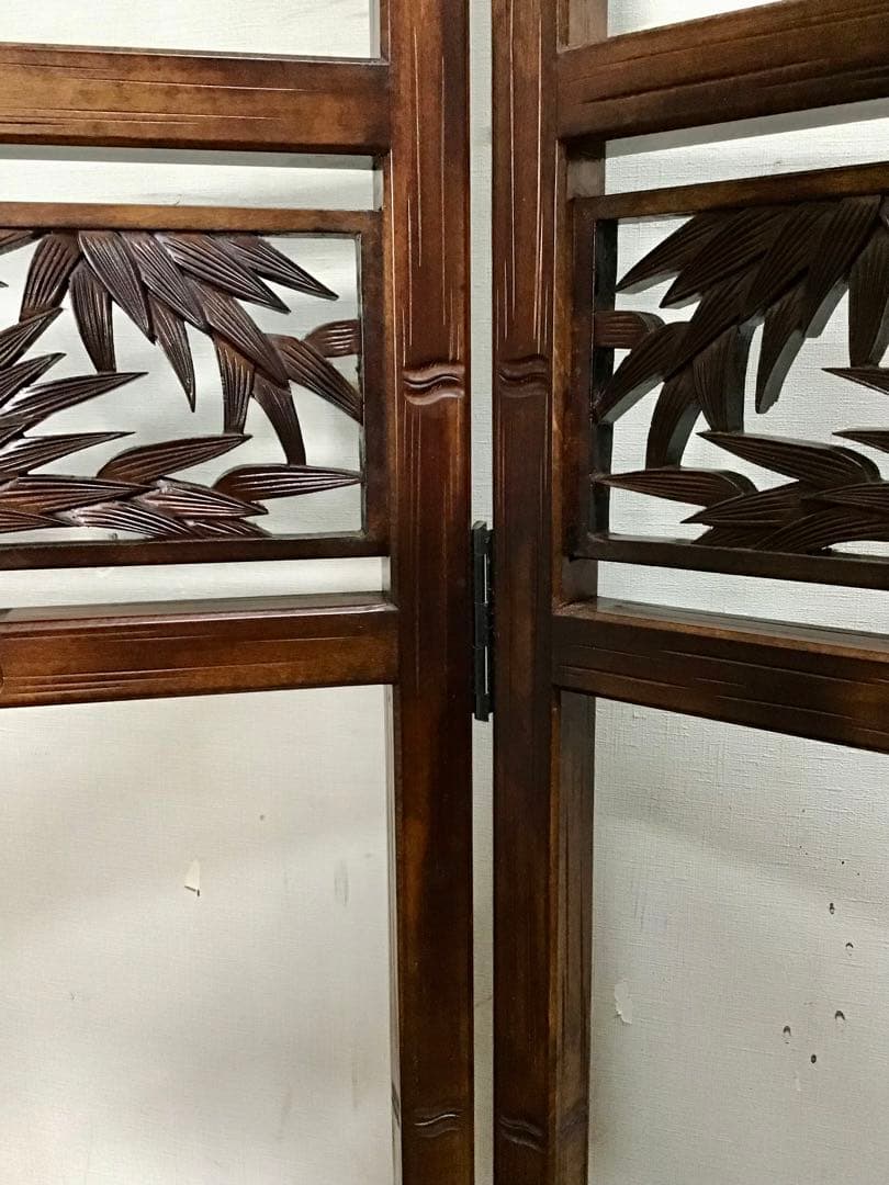 よかじー☆管218☆珍品☆軽井沢彫☆衣桁☆着物ハンガー☆竹模様