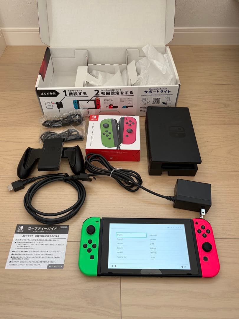 Nintendo Switch ネオンピンク/グリーン 本体 状態:良好