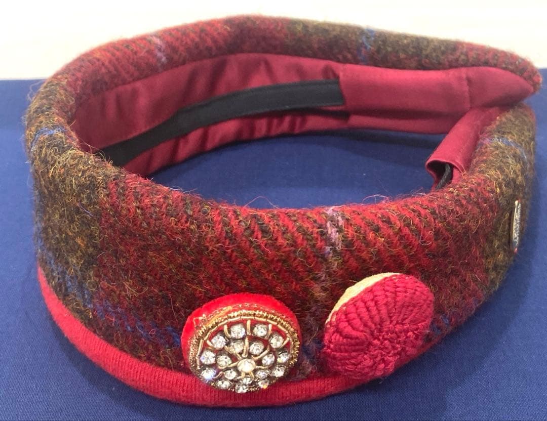 美品✨LA MAJORINAラ·マジョリーナ　大人のカチューシャ　ツイード　赤