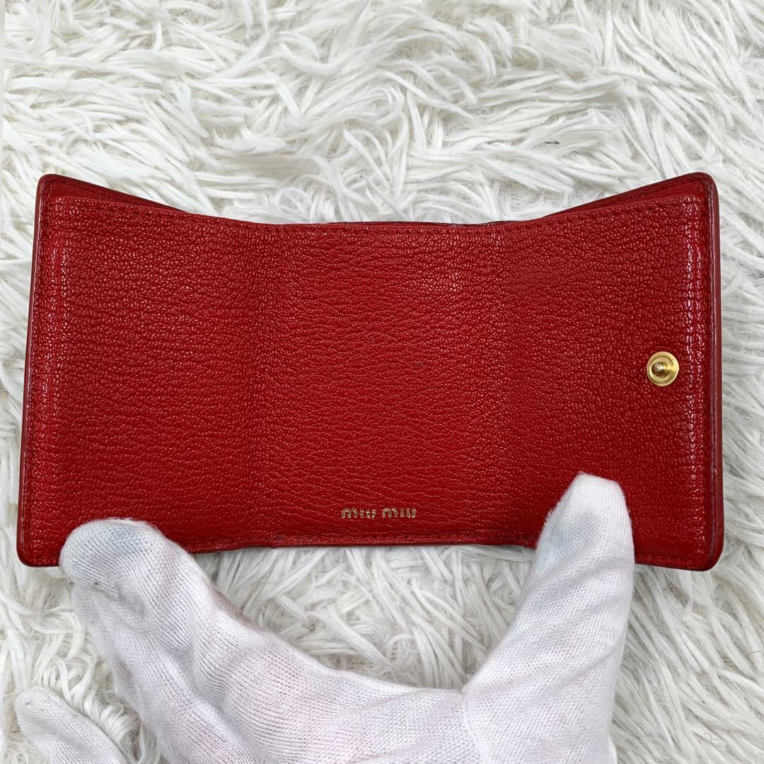 【✨美品✨】ミュウミュウ 三つ折り財布 マドラス ラブレター ブラック