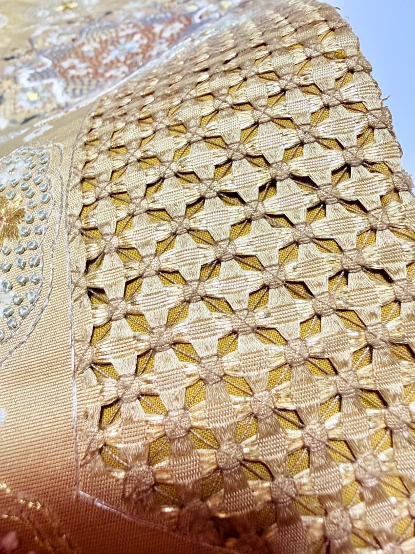 高級 袋帯 正絹 六通柄 汕頭刺繍 相良刺繍 蘇州刺繍 ゴールド 約120万円