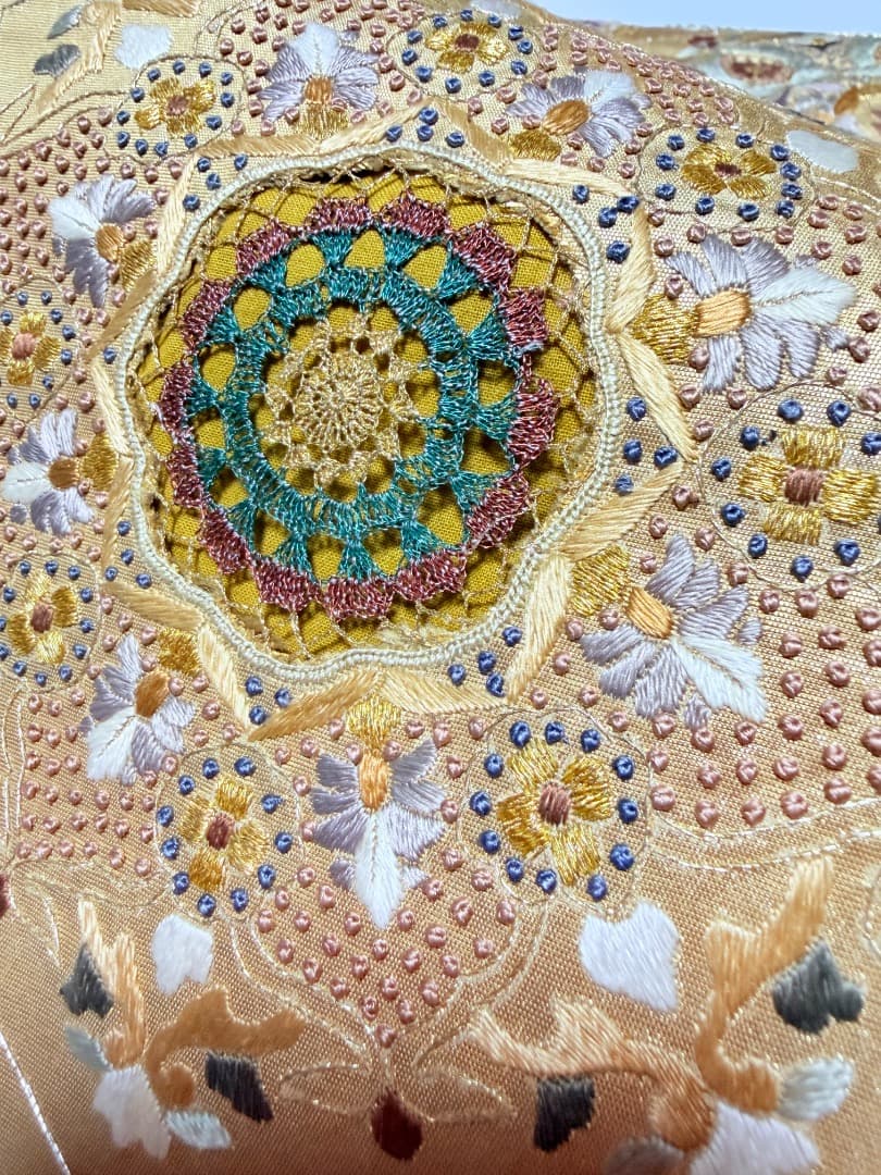 高級 袋帯 正絹 六通柄 汕頭刺繍 相良刺繍 蘇州刺繍 ゴールド 約120万円