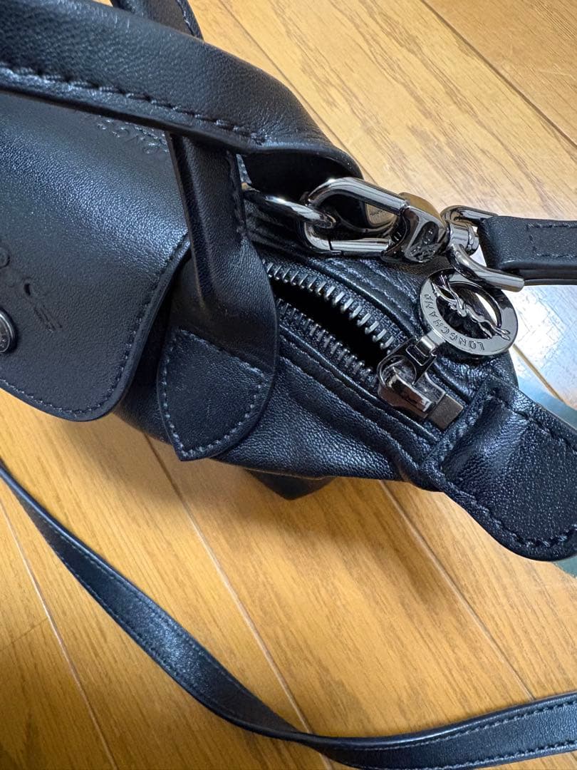 ◾️お値下げロンシャンLONGCHAMP ブラックショルダーバッグレザー