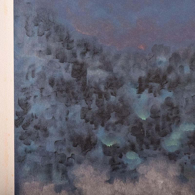 日展日本画家　下保昭　リトグラフ　「春宵」　32/120　額装　C　7892C