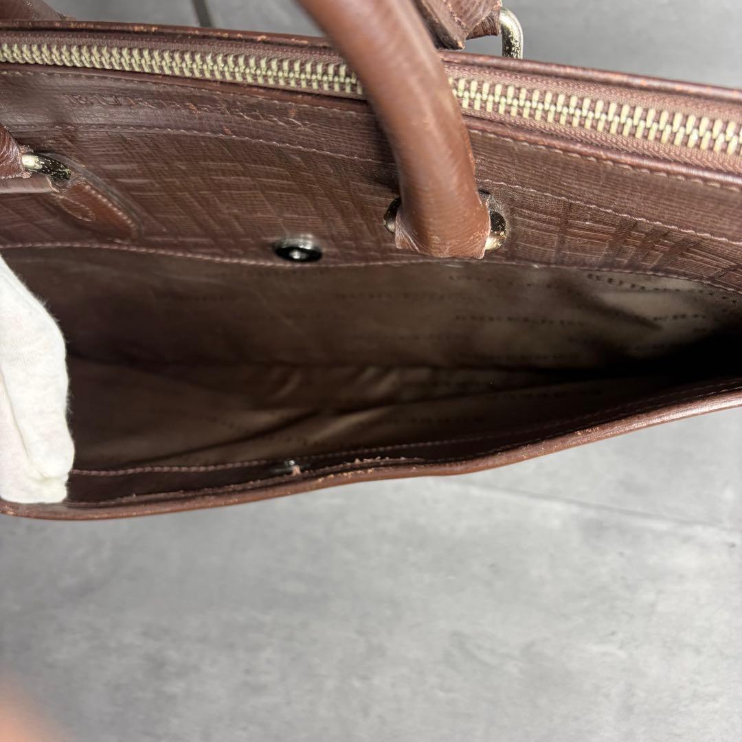【希少】BURBERRY 本革 ブリーフケース ビジネス ノバチェック A4可
