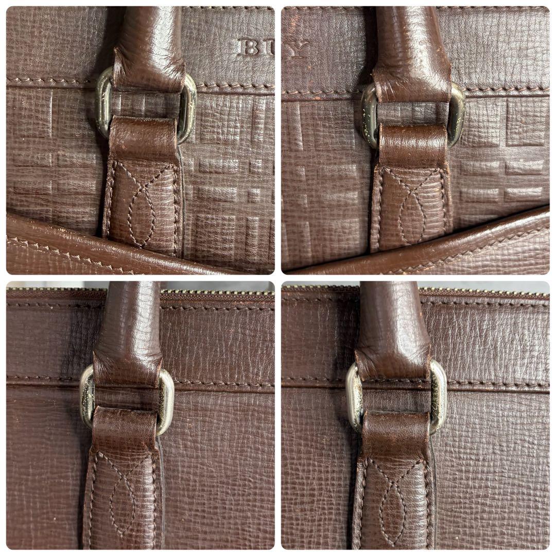 【希少】BURBERRY 本革 ブリーフケース ビジネス ノバチェック A4可