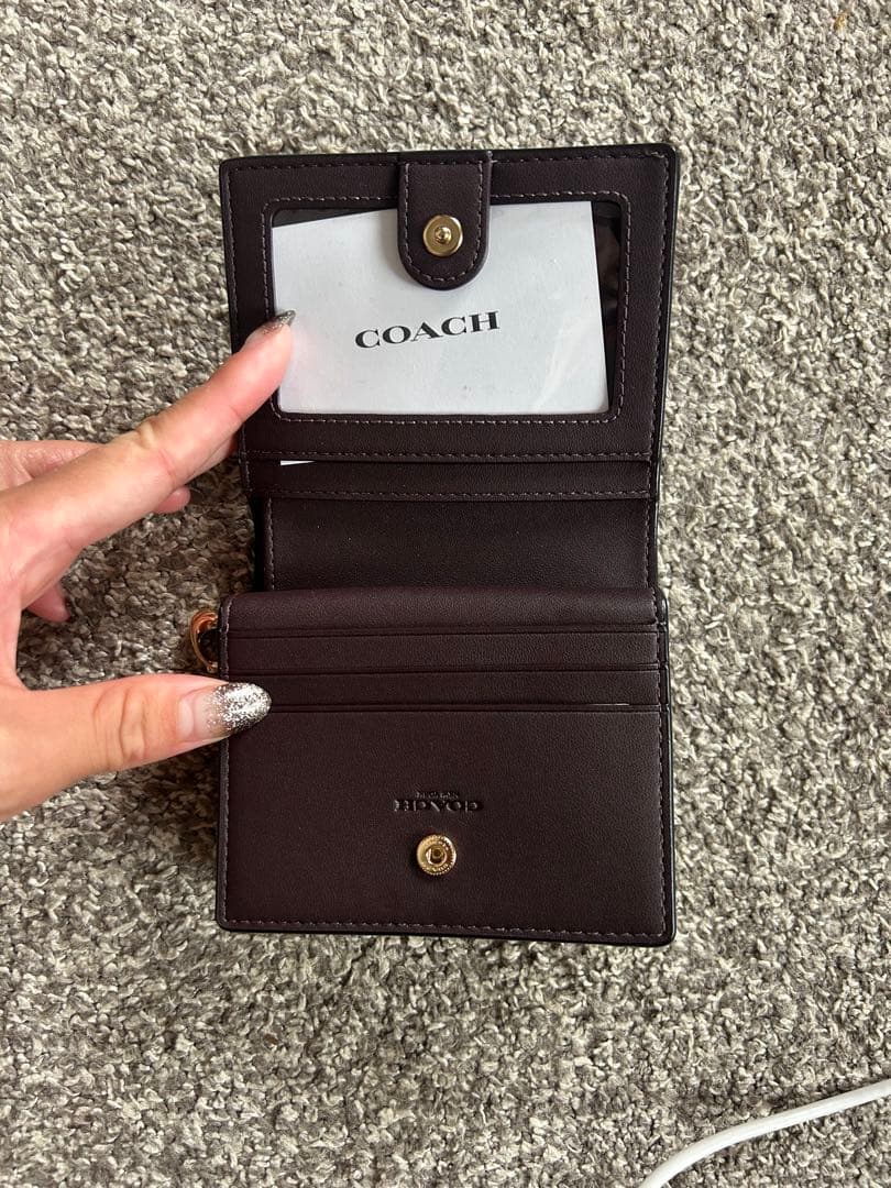 COACH 二つ折り財布 ダークブラウン