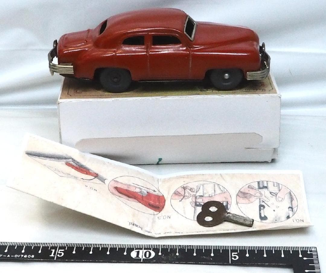 KSG【占領下の日本製パズルカー赤ゼンマイ】ブリキtin toy car箱コピー