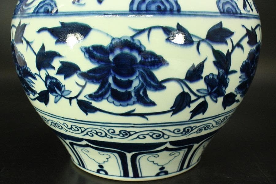 中国美術 景徳鎮 古い花瓶(ZE511)