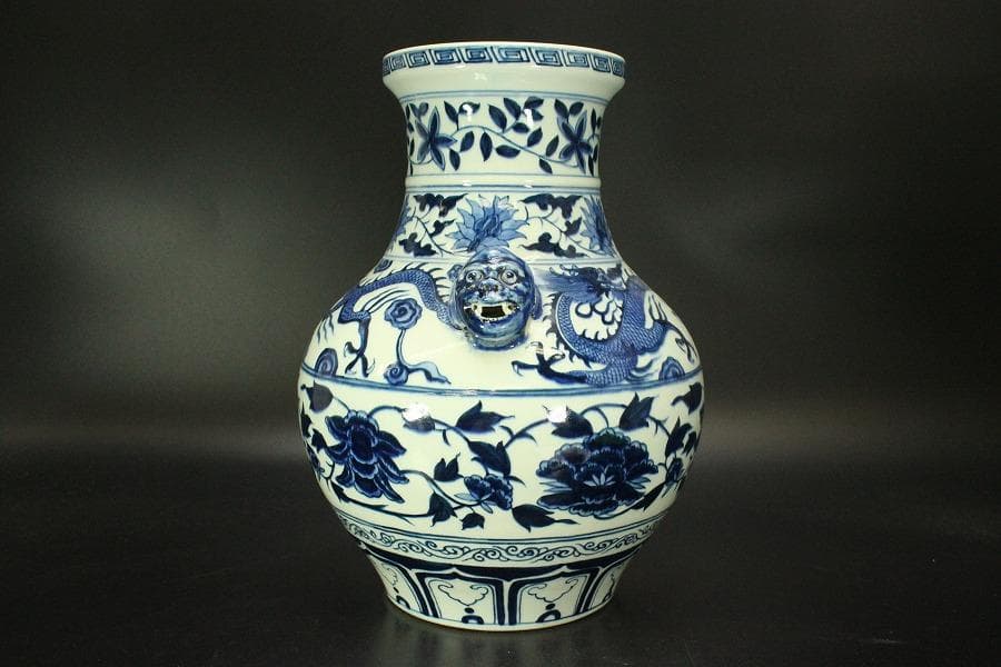 中国美術 景徳鎮 古い花瓶(ZE511)