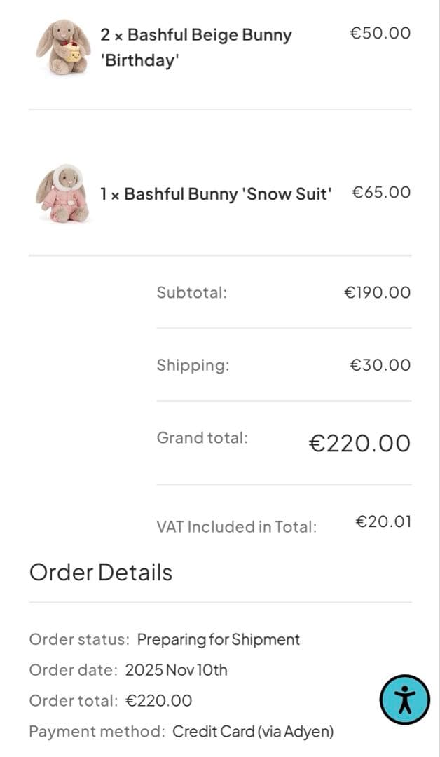 ぬいぐるみ  Bashful Bunny ' Suit'