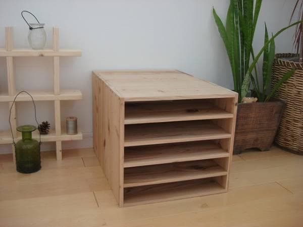 ★送料無料★サイズ変更可能★A2木製5段書類棚②無垢材収納ナチュラルオーダー可能