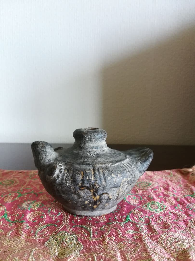 ♦安南 黒釉鳥形瓶 サワンカローク ソコタイ アンティーク骨董品コレクション