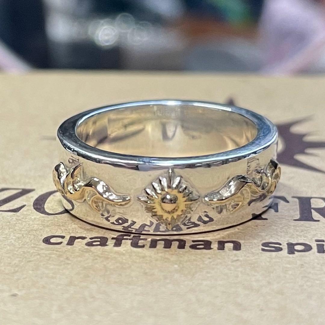 k18 リング　17 ゴールド　アリゾナフリーダム　指輪　浮き彫り　唐草　k18