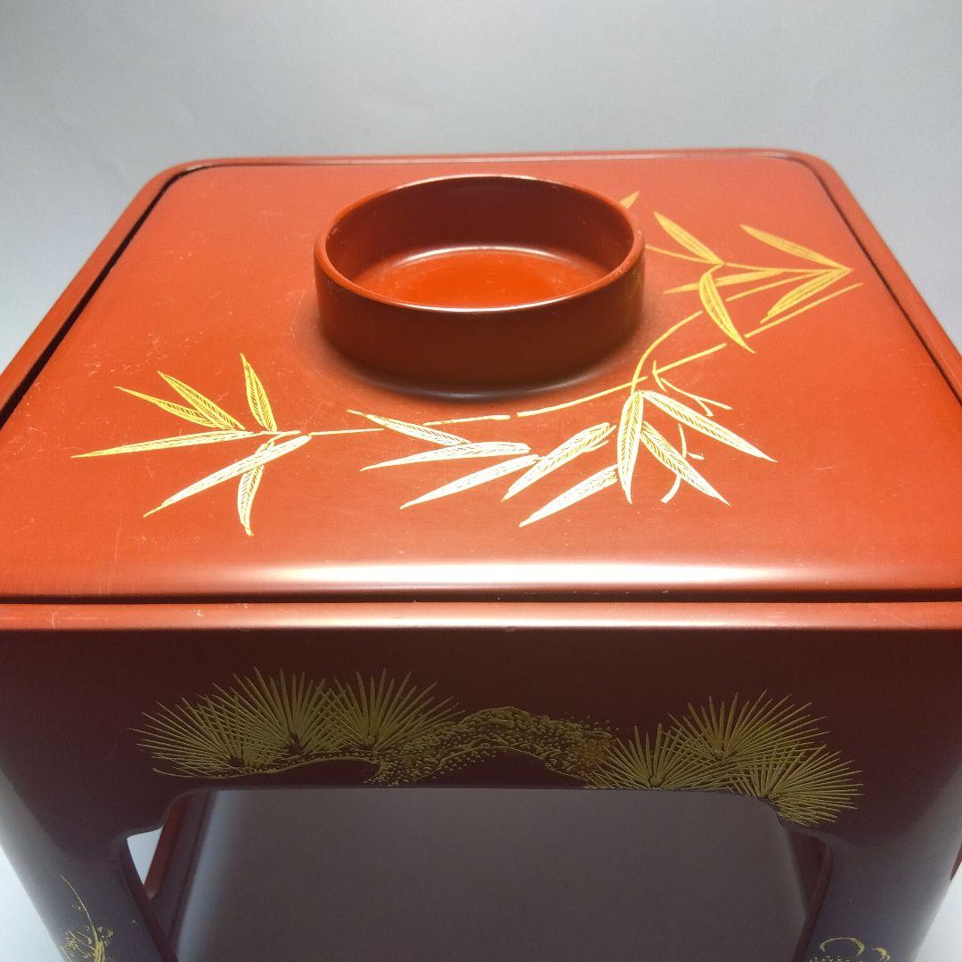 輪島塗　漆器三ッ組盃　沈金　虎の図　在銘　松竹梅　天然木　当日物　美品