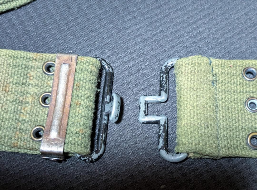 旧日本陸軍 実物 装具帯／弾帯 帆布製 Z字フック 昭和期 当時物 日本軍 軍装