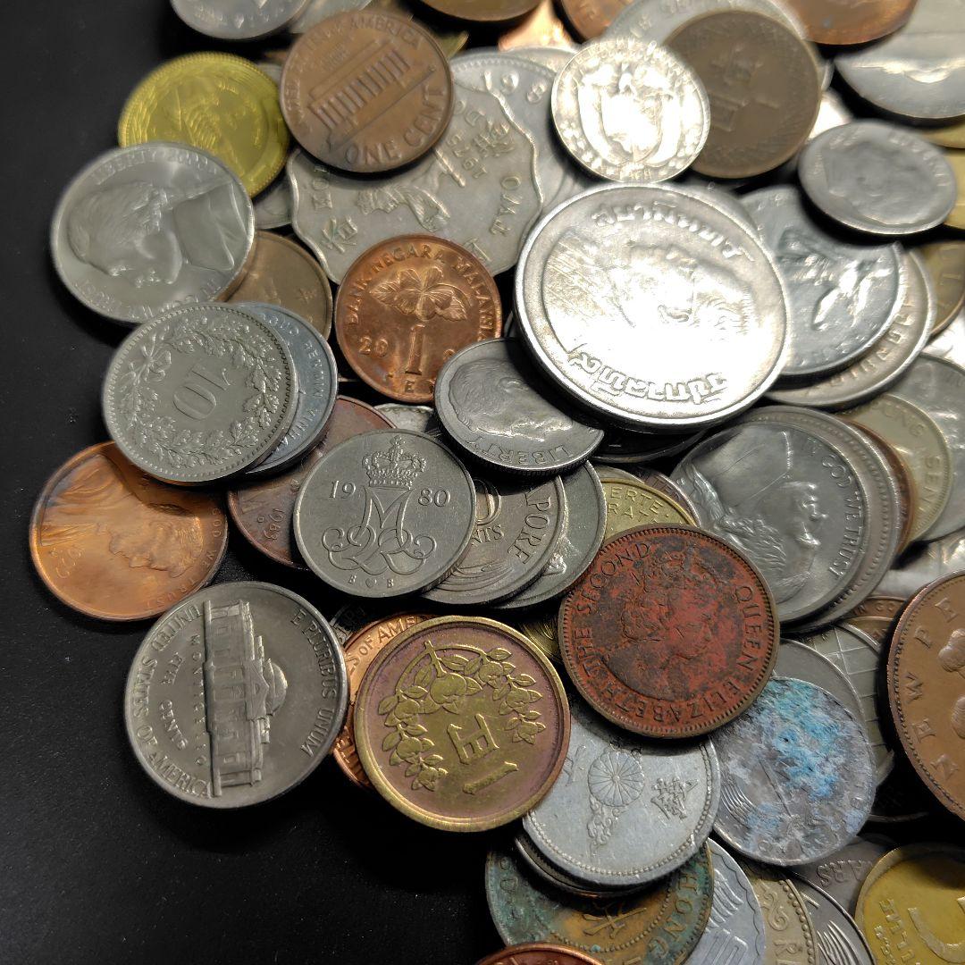 外国銭1.3kg　古銭　硬貨　アメリカ　イギリス　ロシア　マレーシア