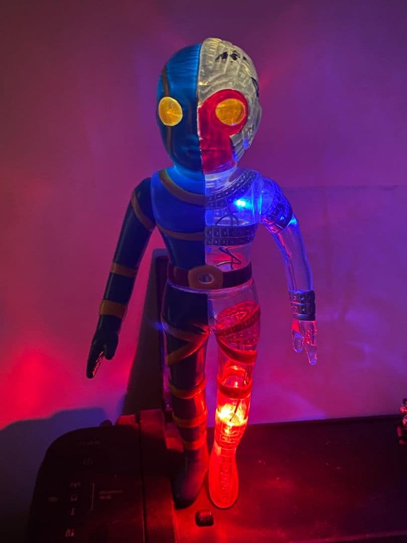 在庫最後 改造人間 キカイダー ソフビ スケルトン クリア 25cm キラキラ版