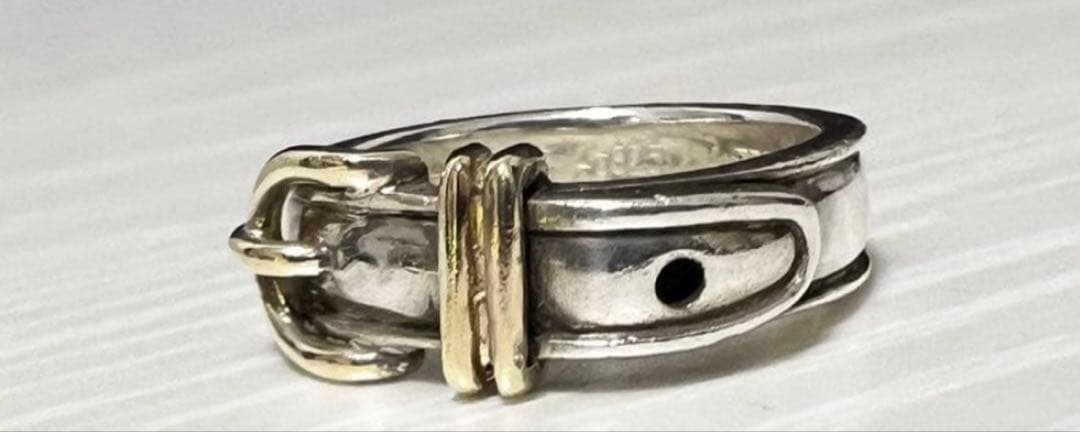 HERMES サンチュール 49 シルバー×イエローゴールド コンビリング