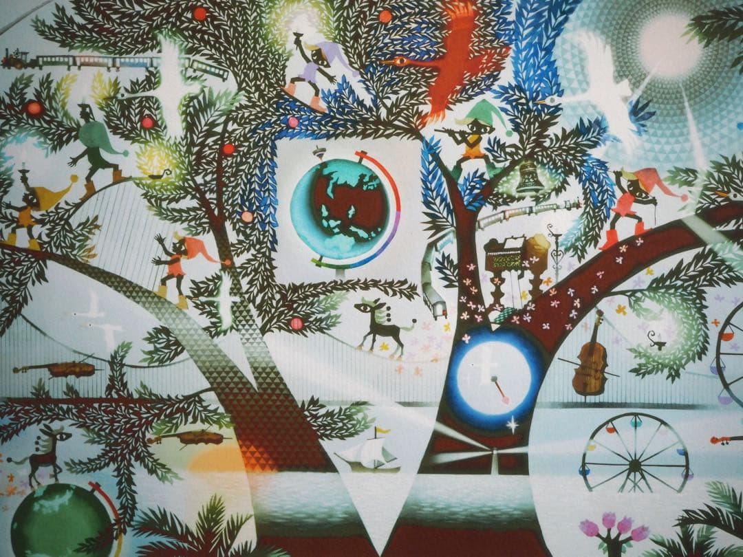 ヒデックス 真作■藤城清治 版画 地球讃歌 直筆サイン■絵画