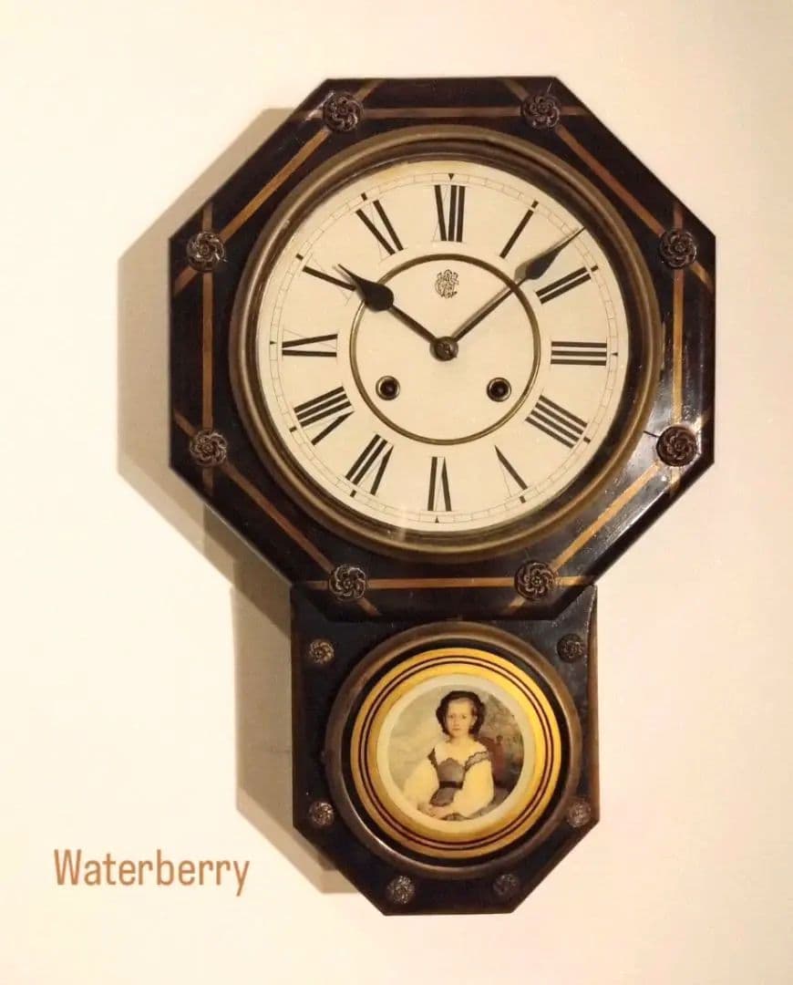 柱時計　完動品　ウォーターベリー　アンティーク　ゼンマイ　精工舎　ユンハンス