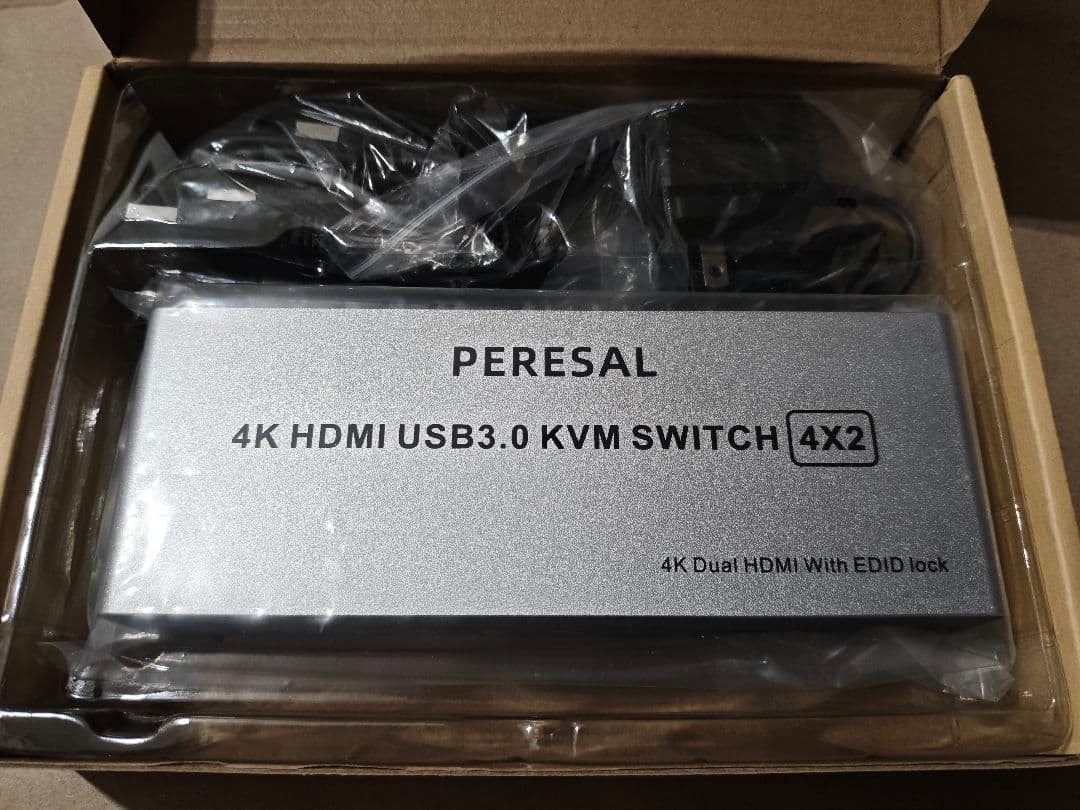 PERESA USB 3.0 HDMI KVMスイッチ 4ポート 4K@60Hz