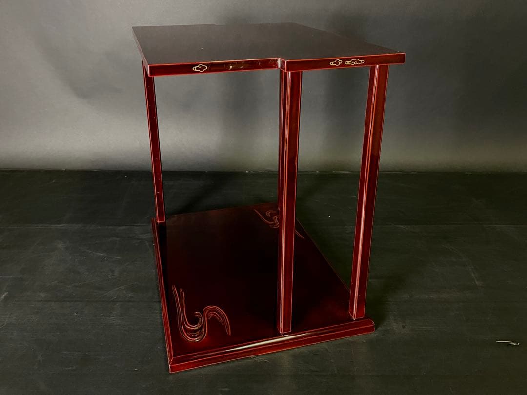 「母」 輪島塗 鵬雲斎好 山雲棚 宗芳作 共箱 茶道具 （114あ①）