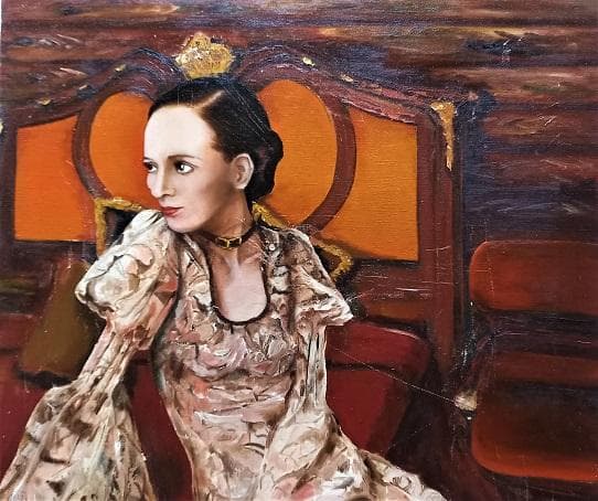 伊藤和生　1970年制作　「女性像」　油彩画　　Ｆ15号　 真作保証