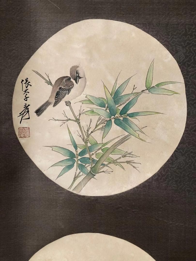 中国美術・純手描き花鳥画掛軸・国画・張大千印款・宣紙・賞物・肉筆・書道品・茶道具
