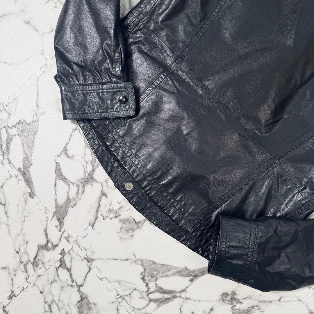 【極美品】グッチ　レザージャケット　ラムレザー　ライダース　スタッズ　裏地総柄