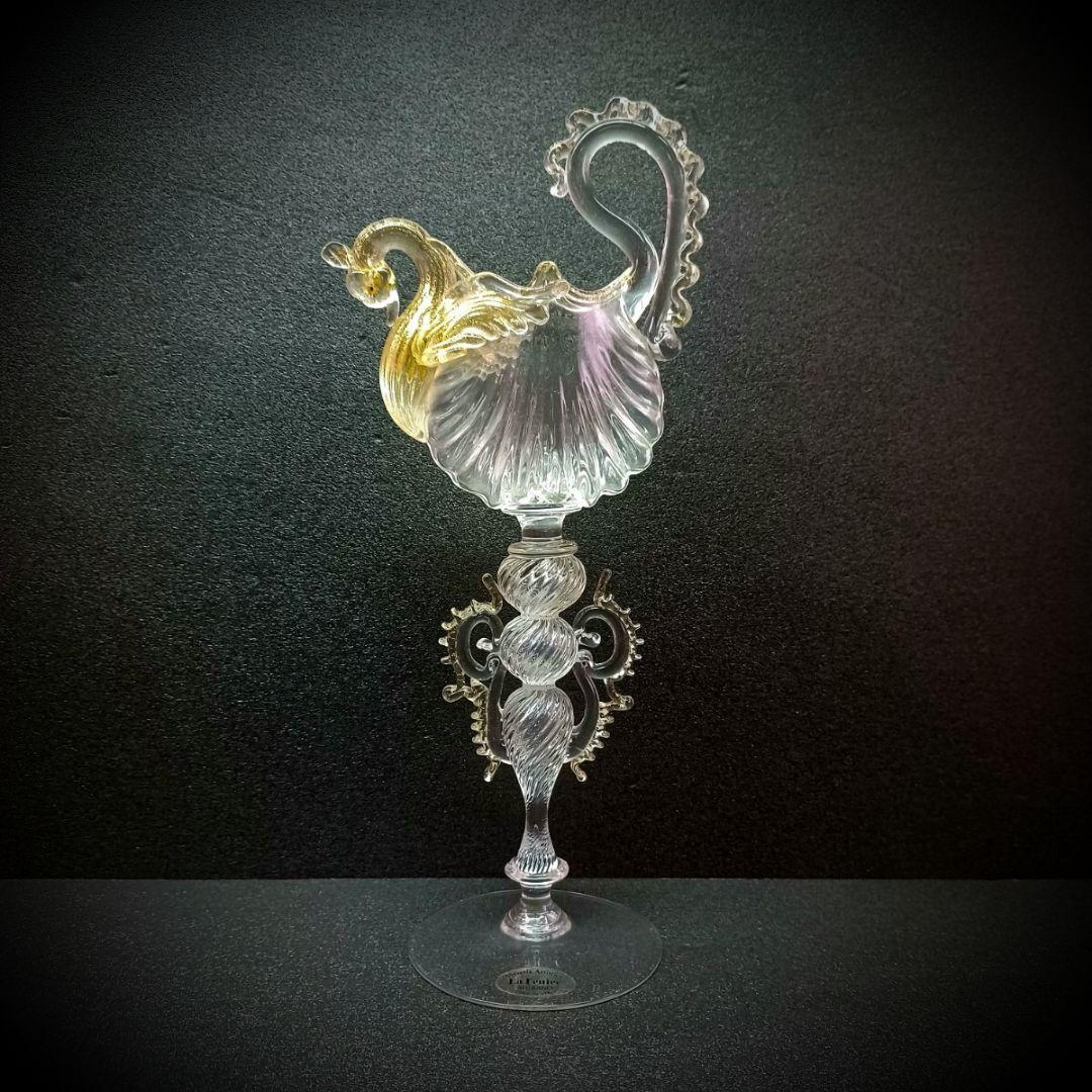 MURANO La Fenice ムラノ ラ フェニーチェ 双耳 スワン グラス