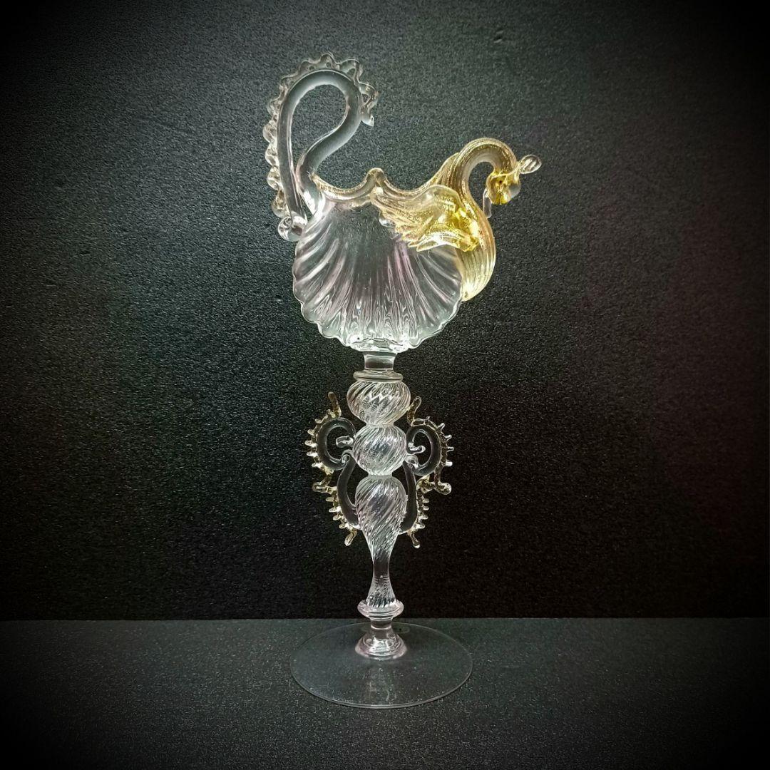MURANO La Fenice ムラノ ラ フェニーチェ 双耳 スワン グラス