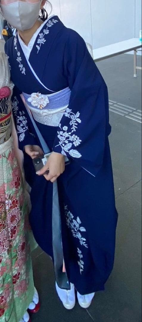 成人式　振袖　和風館ICHI ネイビー　紺色　シンプル