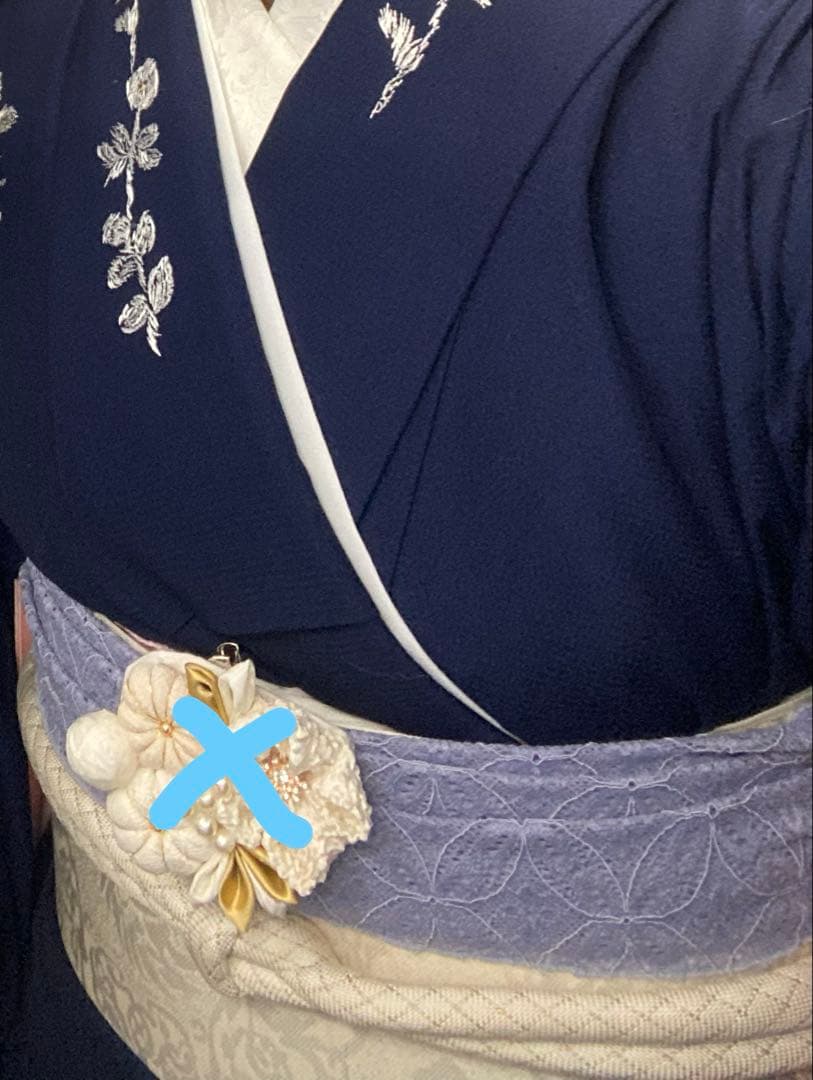 成人式　振袖　和風館ICHI ネイビー　紺色　シンプル