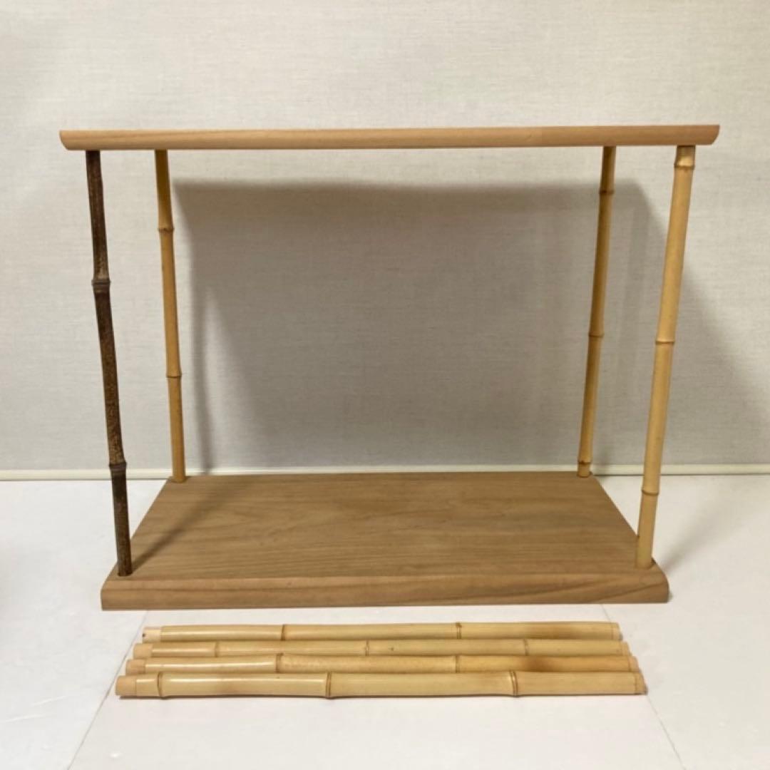 竹台子 行台子 東斉作 利休好 飾り棚 台 木製 組立式 和風 茶道具 レトロ