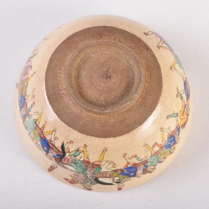 茶道具　野々村仁清作　色絵　武者行列図　茶碗　時代箱　C　8446