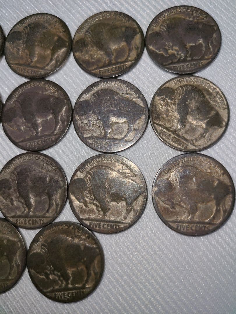 特年　アメリカ　1910年代~　バッファローニッケル　5セント　硬貨　