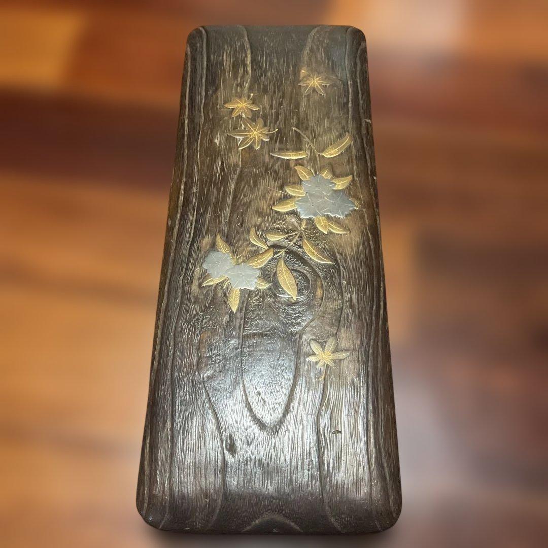 漆器 文箱 木目調 蒔絵、根来塗